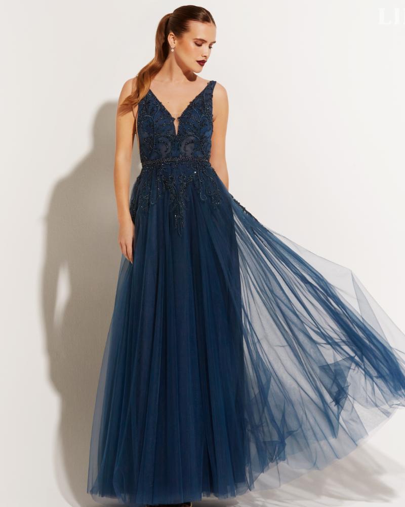 LILLY Lace Crunchy Tulle Gown with Slit (Light Rose) LILLY Lace Crunchy Tulle Gown with Slit (Light Rose)