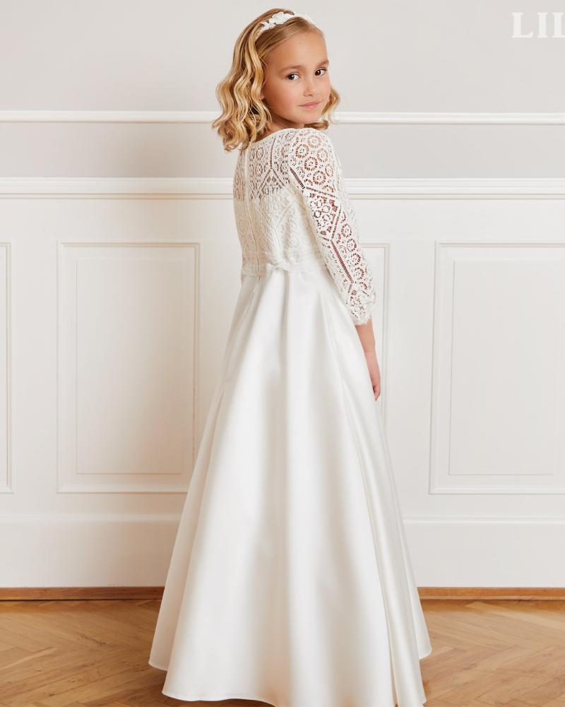 crochet communion dress Made In Italy! Michelina Bimbi Communion Gown with Crochet Bolero and Sara's Children's Boutique